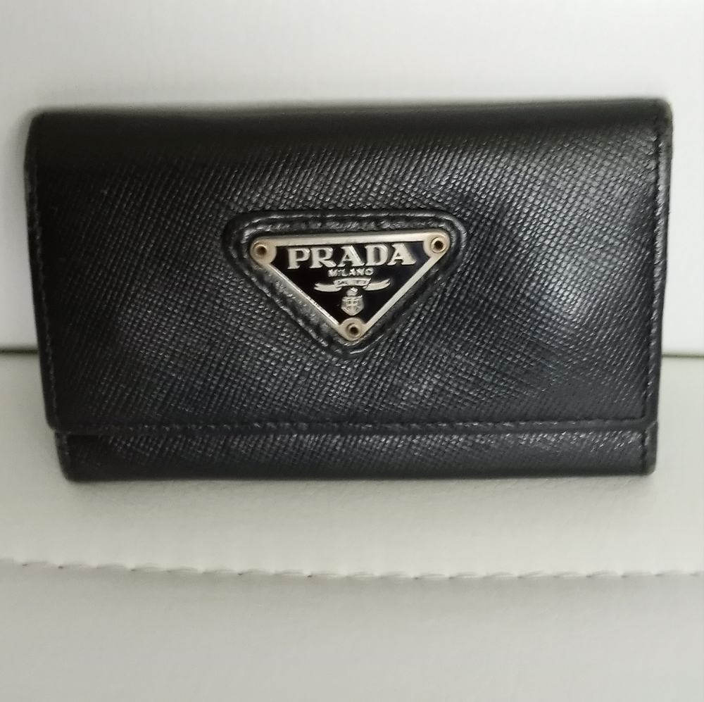 Prada Nero (Black) Nylon and Saffiano Leather 5 Key Holder Case